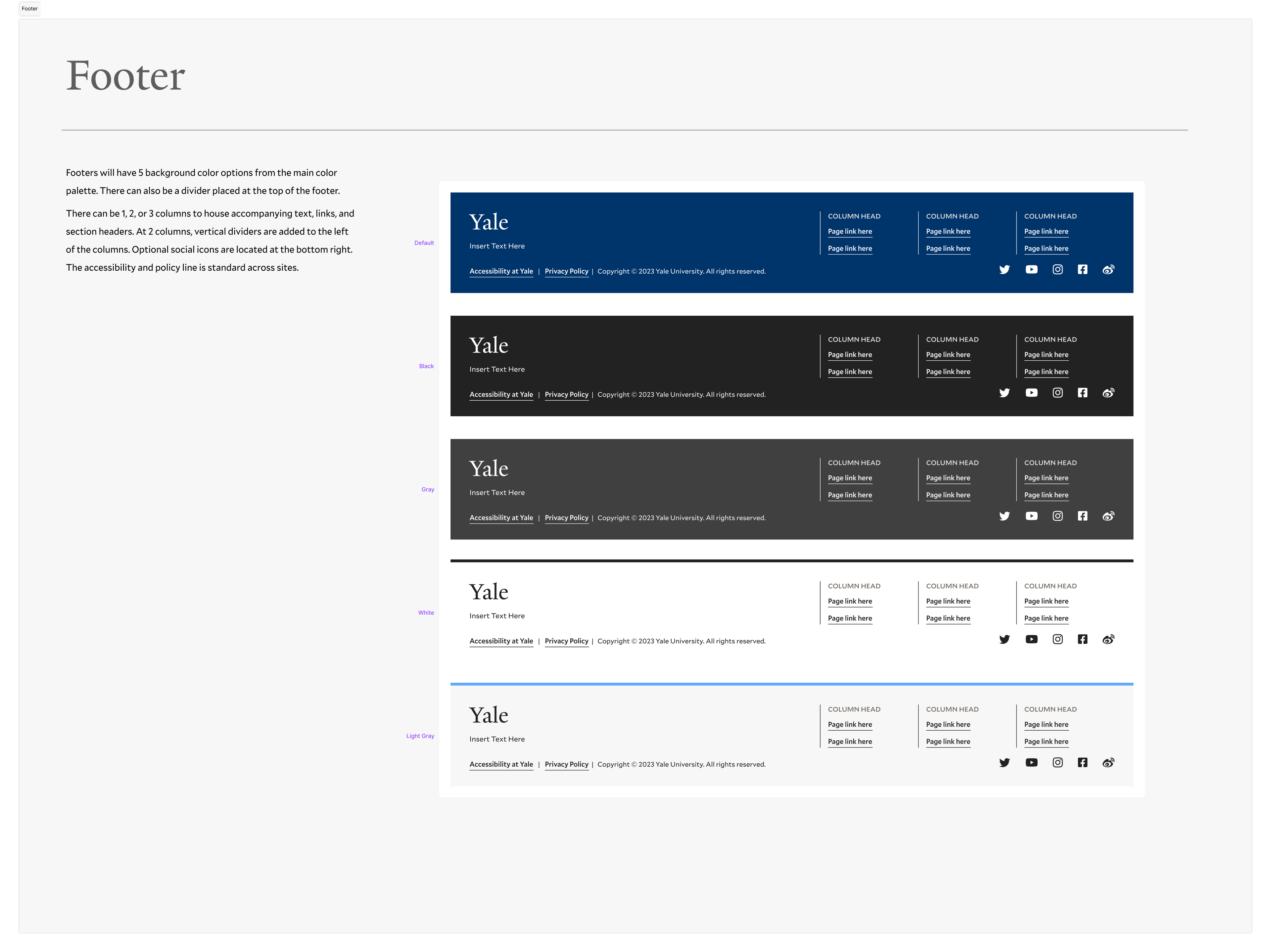 YaleSites homepage